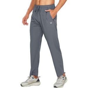 imageNORTHYARD Mens Athletic Running Joggers Workout Gym Pants Lightweight Jogging Track Casual Pant with Zipper PocketsSmokegrey