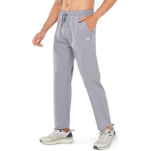 imageNORTHYARD Mens Athletic Running Joggers Workout Gym Pants Lightweight Jogging Track Casual Pant with Zipper PocketsStone
