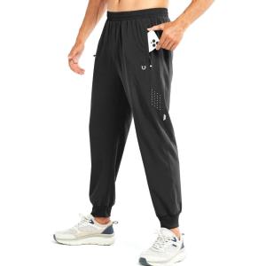 imageNORTHYARD Mens Athletic Running Pants Lightweight Workout Joggers Quick Dry Gym Sweatpants Active Sports Track TrainingBlack