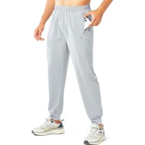 imageNORTHYARD Mens Athletic Running Pants Lightweight Workout Joggers Quick Dry Gym Sweatpants Active Sports Track TrainingLightgrey