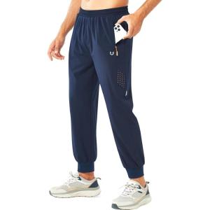 imageNORTHYARD Mens Athletic Running Pants Lightweight Workout Joggers Quick Dry Gym Sweatpants Active Sports Track TrainingNavy