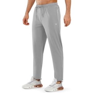 imageNORTHYARD Mens Joggers Athletic Workout Track Pants Running Gym Training Sweatpants with Zipper Pockets Open HemLightgrey