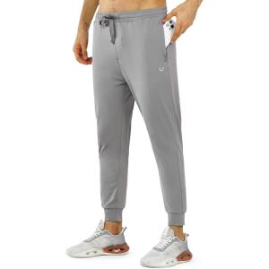 imageNORTHYARD Mens Joggers Pants with Zipper Pockets Lightweight Sweatpants Athletic Running Workout Track Pants for MenLightgrey