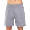 imageNORTHYARD Mens 7quot Athletic Running Shorts with Zipper Pockets Quick Dry Lightweight Workout Gym ShortStone