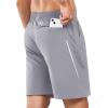 imageNORTHYARD Mens 7quot Athletic Running Shorts with Zipper Pockets Quick Dry Lightweight Workout Gym ShortStone