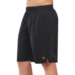 imageNORTHYARD Mens 10quot Athletic Basketball Shorts with Zipper Pockets Quick Dry Lightweight Running Workout Gym Tennis ShortsBlack
