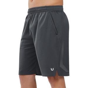 imageNORTHYARD Mens 10quot Athletic Basketball Shorts with Zipper Pockets Quick Dry Lightweight Running Workout Gym Tennis ShortsDark Grey
