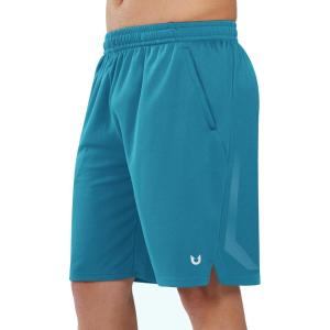 imageNORTHYARD Mens 10quot Athletic Basketball Shorts with Zipper Pockets Quick Dry Lightweight Running Workout Gym Tennis ShortsLake Blue