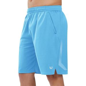 imageNORTHYARD Mens 10quot Athletic Basketball Shorts with Zipper Pockets Quick Dry Lightweight Running Workout Gym Tennis ShortsSky Blue