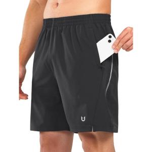 imageNORTHYARD Mens 7quot Athletic Running Shorts with Zipper Pockets Quick Dry Lightweight Workout Gym ShortBlack