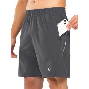imageNORTHYARD Mens 7quot Athletic Running Shorts with Zipper Pockets Quick Dry Lightweight Workout Gym ShortDark Grey