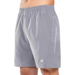 imageNORTHYARD Mens 7quot Athletic Running Shorts with Zipper Pockets Quick Dry Lightweight Workout Gym ShortStone