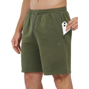 imageNORTHYARD Mens Athletic Running Shorts Cotton Casual Shorts with Zipper Pockets 7quot Workout Gym Sweat ShortsArmygreen