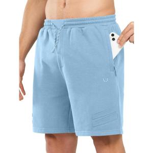 imageNORTHYARD Mens Athletic Running Shorts Cotton Casual Shorts with Zipper Pockets 7quot Workout Gym Sweat ShortsBluebell