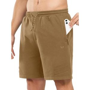 imageNORTHYARD Mens Athletic Running Shorts Cotton Casual Shorts with Zipper Pockets 7quot Workout Gym Sweat ShortsCoffee