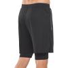 imageNORTHYARD Mens 2 in 1 Running Shorts Workout Gym Athletic Shorts with Liner Active Training Shorts with Zipper PocketsBlack