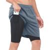 imageNORTHYARD Mens 2 in 1 Running Shorts Workout Gym Athletic Shorts with Liner Active Training Shorts with Zipper PocketsCloud