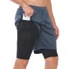 imageNORTHYARD Mens 2 in 1 Running Shorts Workout Gym Athletic Shorts with Liner Active Training Shorts with Zipper PocketsCoolgrey