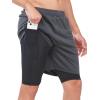 imageNORTHYARD Mens 2 in 1 Running Shorts Workout Gym Athletic Shorts with Liner Active Training Shorts with Zipper PocketsDark Grey