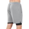 imageNORTHYARD Mens 2 in 1 Running Shorts Workout Gym Athletic Shorts with Liner Active Training Shorts with Zipper PocketsLightgrey