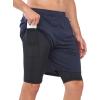 imageNORTHYARD Mens 2 in 1 Running Shorts Workout Gym Athletic Shorts with Liner Active Training Shorts with Zipper PocketsNavy