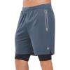 imageNORTHYARD Mens 2 in 1 Running Shorts Workout Gym Athletic Shorts with Liner Active Training Shorts with Zipper PocketsCoolgrey