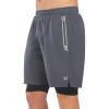 imageNORTHYARD Mens 2 in 1 Running Shorts Workout Gym Athletic Shorts with Liner Active Training Shorts with Zipper PocketsDark Grey