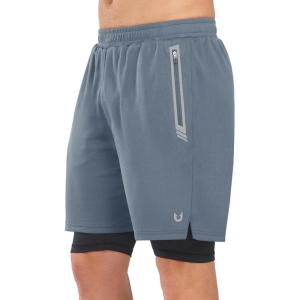 imageNORTHYARD Mens 2 in 1 Running Shorts Workout Gym Athletic Shorts with Liner Active Training Shorts with Zipper PocketsCloud