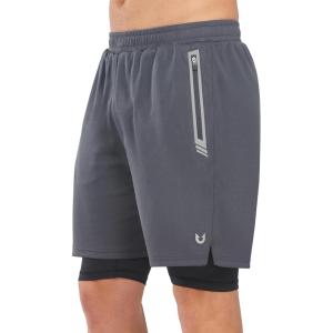 imageNORTHYARD Mens 2 in 1 Running Shorts Workout Gym Athletic Shorts with Liner Active Training Shorts with Zipper PocketsDark Grey