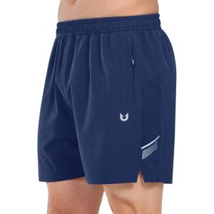 imageNORTHYARD Mens Athletic Running Shorts 5quot Quick Dry Lightweight with Zip Pockets Gym Workout ActiveDarkblue