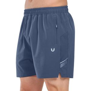 imageNORTHYARD Mens Athletic Running Shorts 5quot Quick Dry Lightweight with Zip Pockets Gym Workout ActiveFederalblue