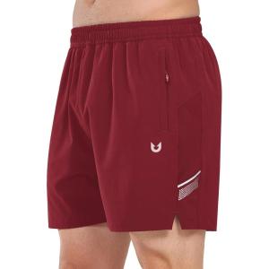 imageNORTHYARD Mens Athletic Running Shorts 5quot Quick Dry Lightweight with Zip Pockets Gym Workout ActiveWine