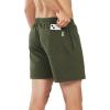 imageNORTHYARD Mens Athletic Running Cotton ShortsLounge Sweat Shorts with Zipper Pockets for WorkoutArmygreen