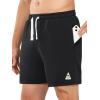 imageNORTHYARD Mens Athletic Running Cotton ShortsLounge Sweat Shorts with Zipper Pockets for WorkoutBlack