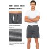 imageNORTHYARD Mens Athletic Running Cotton ShortsLounge Sweat Shorts with Zipper Pockets for WorkoutSmoke Heather
