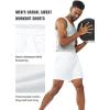 imageNORTHYARD Mens Athletic Running Cotton ShortsLounge Sweat Shorts with Zipper Pockets for WorkoutWhite