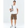 imageNORTHYARD Mens Casual Twill Cotton Cargo Shorts with Elastic Waist and 6 Pockets Work Cargo Shorts for MenDeepkhaki
