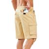 imageNORTHYARD Mens Casual Twill Cotton Cargo Shorts with Elastic Waist and 6 Pockets Work Cargo Shorts for MenLightkhaki