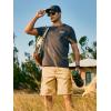 imageNORTHYARD Mens Casual Twill Cotton Cargo Shorts with Elastic Waist and 6 Pockets Work Cargo Shorts for MenLightkhaki