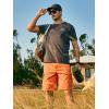 imageNORTHYARD Mens Casual Twill Cotton Cargo Shorts with Elastic Waist and 6 Pockets Work Cargo Shorts for MenOrange