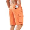 imageNORTHYARD Mens Casual Twill Cotton Cargo Shorts with Elastic Waist and 6 Pockets Work Cargo Shorts for MenOrange