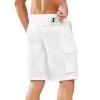 imageNORTHYARD Mens Casual Twill Cotton Cargo Shorts with Elastic Waist and 6 Pockets Work Cargo Shorts for MenWhite