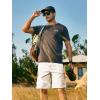 imageNORTHYARD Mens Casual Twill Cotton Cargo Shorts with Elastic Waist and 6 Pockets Work Cargo Shorts for MenWhite