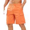 imageNORTHYARD Mens Casual Twill Cotton Cargo Shorts with Elastic Waist and 6 Pockets Work Cargo Shorts for MenOrange