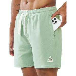 imageNORTHYARD Mens Athletic Running Cotton ShortsLounge Sweat Shorts with Zipper Pockets for WorkoutLodenfrost