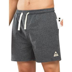 imageNORTHYARD Mens Athletic Running Cotton ShortsLounge Sweat Shorts with Zipper Pockets for WorkoutSmoke Heather