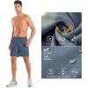imageNORTHYARD Mens 5 Inch Inseam Running Gym Shorts Quick Dry Athletic Shorts for Men Active Workout Sport with Zip PocketsCoolgrey
