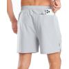 imageNORTHYARD Mens 5 Inch Inseam Running Gym Shorts Quick Dry Athletic Shorts for Men Active Workout Sport with Zip PocketsLightgrey