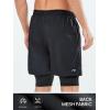 imageNORTHYARD Mens Workout Shorts 2 in 1 with Zipper Pockets Gym Running Athletic Shorts for MenBlack