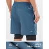 imageNORTHYARD Mens Workout Shorts 2 in 1 with Zipper Pockets Gym Running Athletic Shorts for MenGreyblue